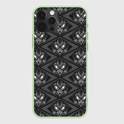 Чехол для iPhone 12 Pro Max Черно-белый современный узор арт-деко, цвет: 3D-салатовый