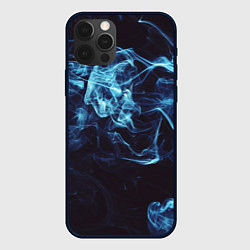 Чехол для iPhone 12 Pro Max Неоновые пары дыма - Синий, цвет: 3D-черный