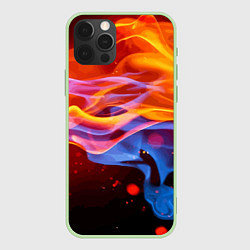 Чехол для iPhone 12 Pro Max Огонь и вода Стихия Абстракция, цвет: 3D-салатовый