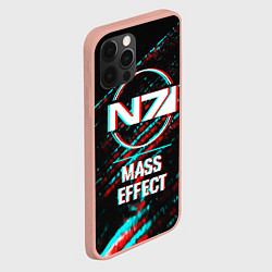 Чехол для iPhone 12 Pro Max Mass Effect в стиле Glitch Баги Графики на темном, цвет: 3D-светло-розовый — фото 2