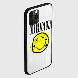 Чехол для iPhone 12 Pro Max Nirvana логотип гранж, цвет: 3D-черный — фото 2