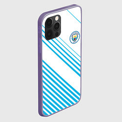 Чехол для iPhone 12 Pro Max Манчестер сити голубые полоски, цвет: 3D-серый — фото 2