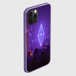 Чехол для iPhone 12 Pro Max Неоновое помещение с людьми - Фиолетовый, цвет: 3D-серый — фото 2