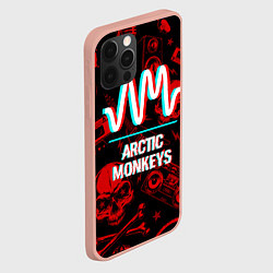 Чехол для iPhone 12 Pro Max Arctic Monkeys Rock Glitch, цвет: 3D-светло-розовый — фото 2