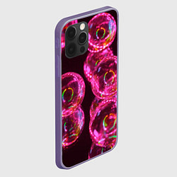 Чехол для iPhone 12 Pro Max Неоновые сюрреалистичные пузыри - Розовый, цвет: 3D-серый — фото 2