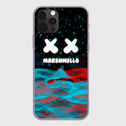 Чехол для iPhone 12 Pro Max Marshmello logo крапинки, цвет: 3D-серый