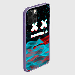 Чехол для iPhone 12 Pro Max Marshmello logo крапинки, цвет: 3D-серый — фото 2