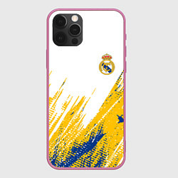 Чехол для iPhone 12 Pro Max Real madrid краска, цвет: 3D-малиновый