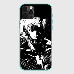 Чехол для iPhone 12 Pro Max METAL GEAR RISING - ЧБ ГЕРОЙ, цвет: 3D-мятный