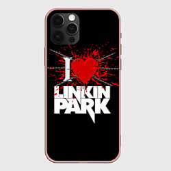 Чехол для iPhone 12 Pro Max Linkin Park Сердце, цвет: 3D-светло-розовый