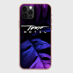 Чехол для iPhone 12 Pro Max Tokio Hotel Neon Monstera, цвет: 3D-светло-розовый
