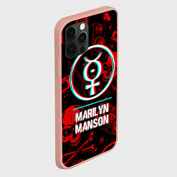 Чехол для iPhone 12 Pro Max Marilyn Manson Rock Glitch, цвет: 3D-светло-розовый — фото 2