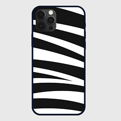 Чехол для iPhone 12 Pro Max Зебра чёрные и белые полосы, цвет: 3D-черный
