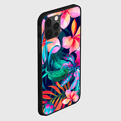 Чехол для iPhone 12 Pro Max Яркие тропические цветы Лето, цвет: 3D-черный — фото 2