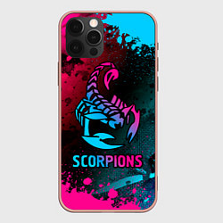 Чехол для iPhone 12 Pro Max Scorpions Neon Gradient, цвет: 3D-светло-розовый