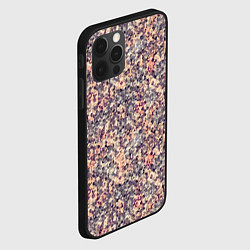 Чехол для iPhone 12 Pro Max Геометрический сетчатый узор Коралловый, коричневы, цвет: 3D-черный — фото 2