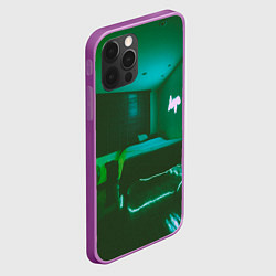 Чехол для iPhone 12 Pro Max Неоновая спальня - Зелёный, цвет: 3D-сиреневый — фото 2