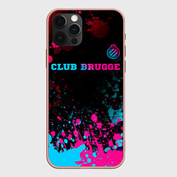 Чехол для iPhone 12 Pro Max Club Brugge Neon Gradient - FS, цвет: 3D-светло-розовый