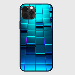 Чехол для iPhone 12 Pro Max BLUE SQUARES, цвет: 3D-черный