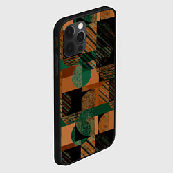 Чехол для iPhone 12 Pro Max Текстурированный абстрактный, геометрический принт, цвет: 3D-черный — фото 2