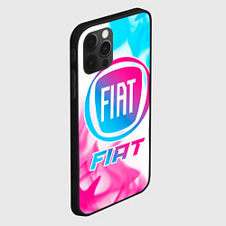 Чехол для iPhone 12 Pro Max Fiat Neon Gradient, цвет: 3D-черный — фото 2