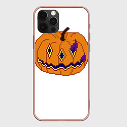 Чехол для iPhone 12 Pro Max Тыква-голова всадника, Джека, PixelArt, цвет: 3D-светло-розовый