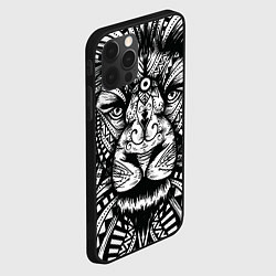 Чехол для iPhone 12 Pro Max Черно белый Африканский Лев Black and White Lion, цвет: 3D-черный — фото 2