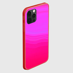 Чехол для iPhone 12 Pro Max Neon pink bright abstract background, цвет: 3D-красный — фото 2