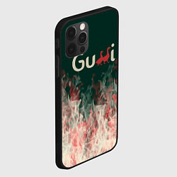 Чехол для iPhone 12 Pro Max Gucci - огонь, цвет: 3D-черный — фото 2