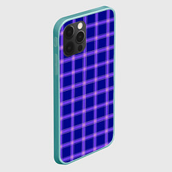 Чехол для iPhone 12 Pro Max Фиолетовый клетчатый узор, цвет: 3D-мятный — фото 2
