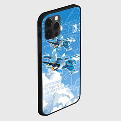 Чехол для iPhone 12 Pro Max Истребитель-бомбардировщик Су-34 в облаках, цвет: 3D-черный — фото 2