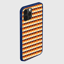 Чехол для iPhone 12 Pro Max Треугольники на оранжевом фоне, цвет: 3D-тёмно-синий — фото 2