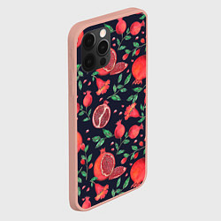 Чехол для iPhone 12 Pro Max Красные гранаты на темном фоне, цвет: 3D-светло-розовый — фото 2