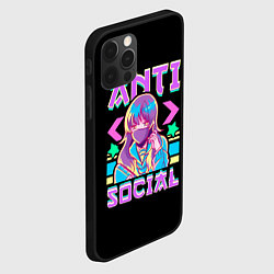 Чехол для iPhone 12 Pro Max Anti Social Антисоциальный, цвет: 3D-черный — фото 2