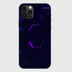 Чехол для iPhone 12 Pro Max Фигурный фиолетовый фон, цвет: 3D-черный