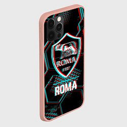 Чехол для iPhone 12 Pro Max Roma FC в стиле Glitch на темном фоне, цвет: 3D-светло-розовый — фото 2
