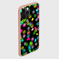 Чехол для iPhone 12 Pro Max Весна в сердцах на черном фоне, цвет: 3D-светло-розовый — фото 2