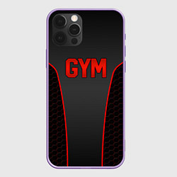 Чехол для iPhone 12 Pro Max GYM - Красные соты, цвет: 3D-сиреневый