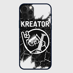 Чехол для iPhone 12 Pro Max Kreator кот - краска, цвет: 3D-черный