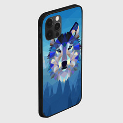 Чехол для iPhone 12 Pro Max Лоу Поли Волк Арт, цвет: 3D-черный — фото 2