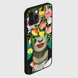 Чехол для iPhone 12 Pro Max Фрида Кало - Арт Портрет, цвет: 3D-черный — фото 2