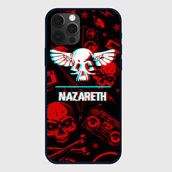 Чехол для iPhone 12 Pro Max Nazareth rock glitch, цвет: 3D-черный