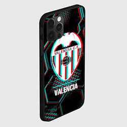 Чехол для iPhone 12 Pro Max Valencia FC в стиле glitch на темном фоне, цвет: 3D-черный — фото 2