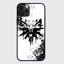Чехол для iPhone 12 Pro Max The Witcher логотип и краска, цвет: 3D-черный