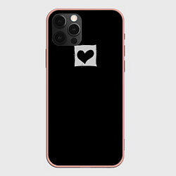 Чехол для iPhone 12 Pro Max Пустое сердце - заплатка, цвет: 3D-светло-розовый