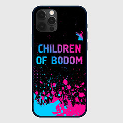 Чехол для iPhone 12 Pro Max Children of Bodom - neon gradient: символ сверху, цвет: 3D-черный