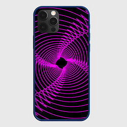 Чехол для iPhone 12 Pro Max Неоновая светящаяся спираль, цвет: 3D-тёмно-синий