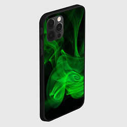 Чехол для iPhone 12 Pro Max Зелёный абстрактный дым, цвет: 3D-черный — фото 2