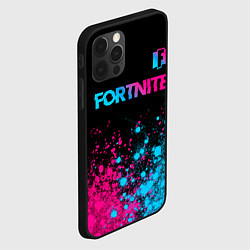 Чехол для iPhone 12 Pro Max Fortnite - neon gradient: символ сверху, цвет: 3D-черный — фото 2