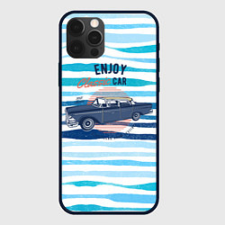 Чехол для iPhone 12 Pro Max Enjoy blue classic car, цвет: 3D-черный